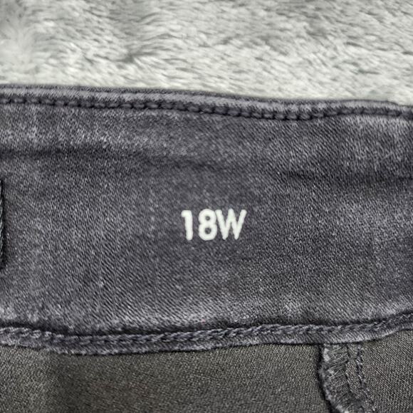 Liverpool Jeans Womens 18W Black Pull On Moto Front Back Seam Zip Hem Jegging - Picture 8 of 16